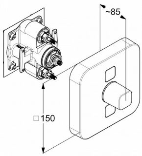 Встраиваемый смеситель для душа Kludi Push хром 387110538